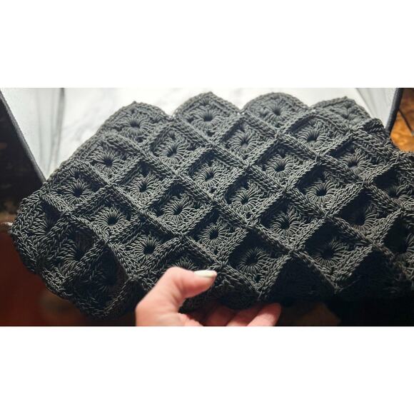Corde Clutch Purse Wallet Black with Metal Zipper Vintage 40s 7 x 4.5” - Picture 1 of 13